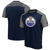 Edmonton Oilers Fanatics Branded Big & Tall Iconic T-Shirt Navy Heathered Gray
